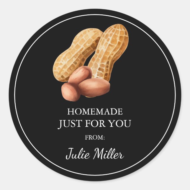 Homemade just for you peanut label (Front)