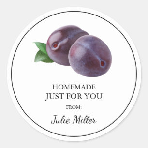 Homemade just for you plum label