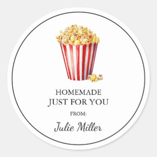 Homemade just for you popcorn label
