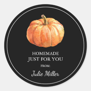 Homemade just for you pumpkin label