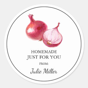 Homemade just for you red onion label