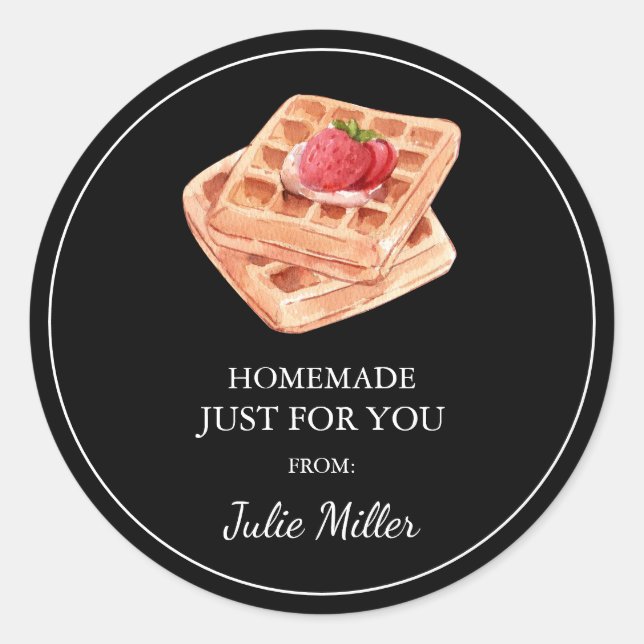Homemade just for you waffle label (Front)