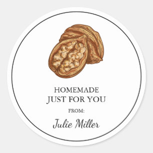 Homemade just for you walnut label
