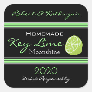 Homemade Key Lime Moonshine Personalised Square Sticker