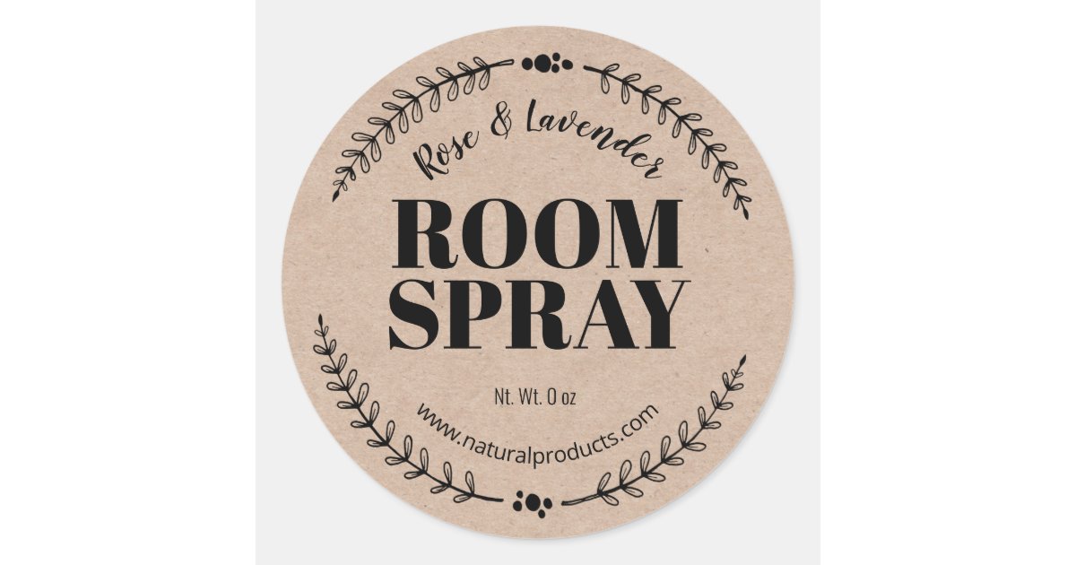 Homemade Kraft Air Freshener Room Spray Labels Zazzle