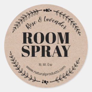 Homemade Kraft Air Freshener Room Spray Labels