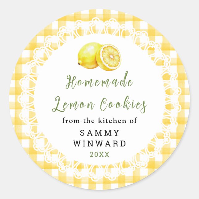 Homemade Lemon Cookie Label (Front)