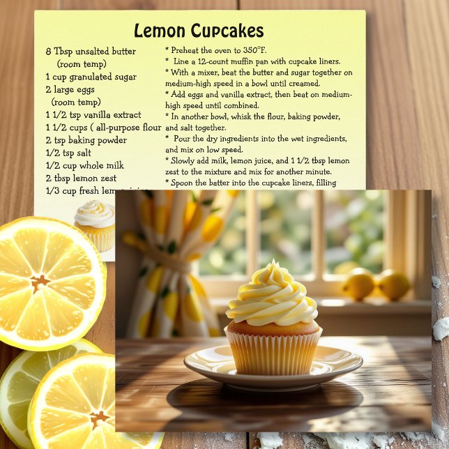 Homemade Lemon Cupcake Recipe Postcard (Creator Uploaded)