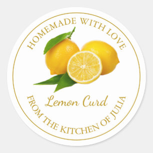 Homemade Lemon Curd Label   White