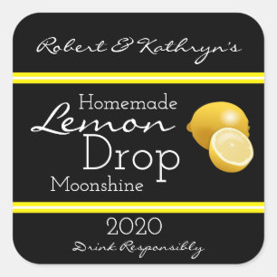 Homemade Lemon Drop Moonshine Personalised Square Sticker