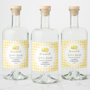 Homemade Lemon Syrup Bottle Label