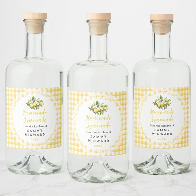 Homemade Lemonade Drink Liquor Bottle Label (Bottles)
