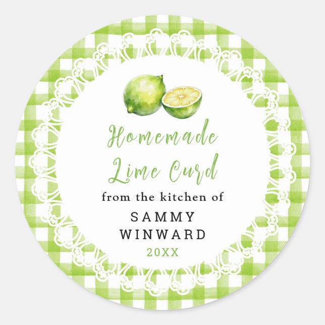 Homemade Lime Curd Jar Label (Front)