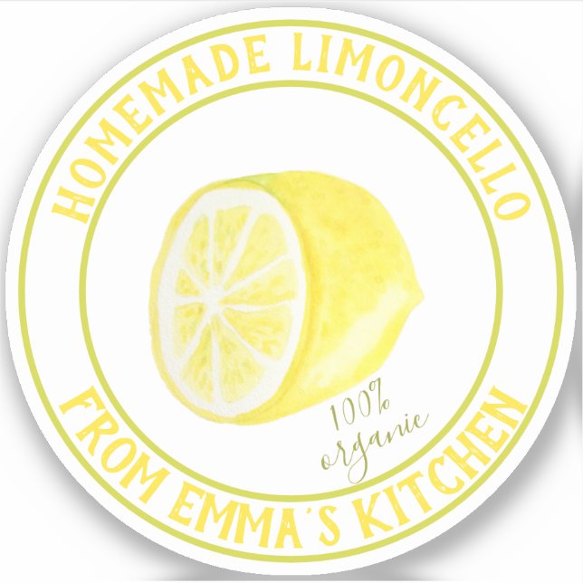 Homemade Limoncello - 100% Organic - Waterproof (Front)