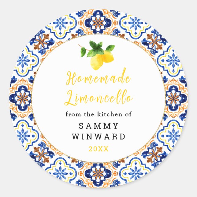 Homemade Limoncello Drink Label (Front)