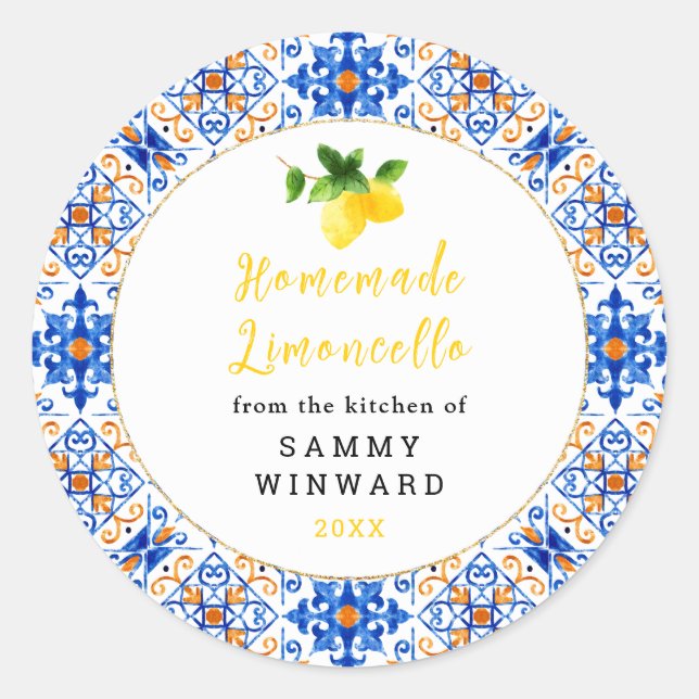 Homemade Limoncello Drink Label (Front)