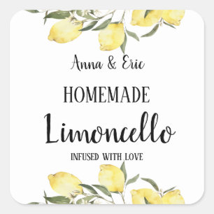 Homemade Limoncello Elegant Modern Wedding Square Sticker
