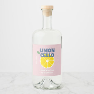 Homemade Love Modern Pink Kraft Limoncello Liquor Bottle Label
