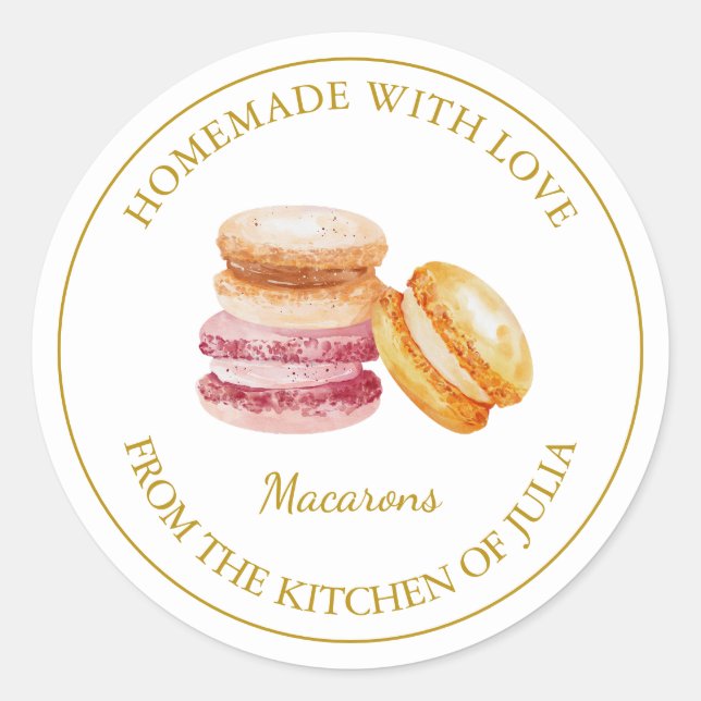 Homemade Macaron Label | White (Front)