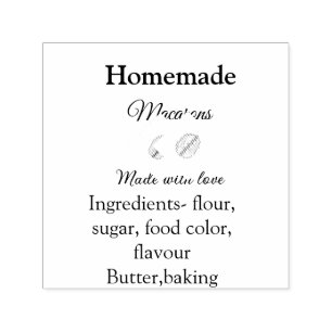 Homemade macarons add ingredients made with love b self-inking stamp
