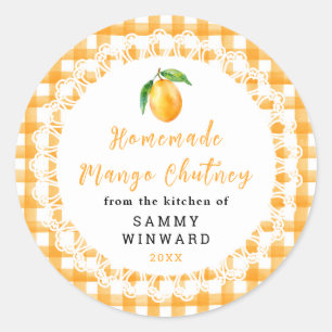 Homemade Mango Chutney Jar Label