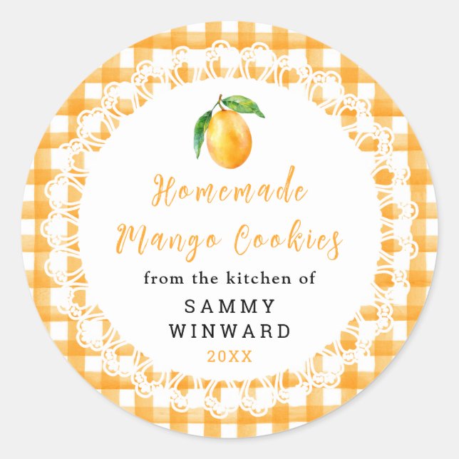 Homemade Mango Cookie Label (Front)