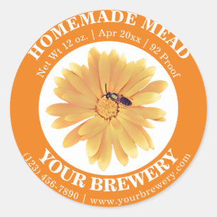 Homemade Mead Bottle Label Sticker