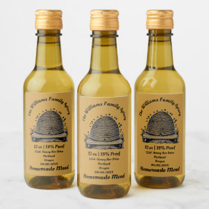 Homemade Mead Honey Wine Vintage BeeHive Label