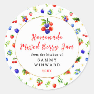 Homemade Mixed Berry Jam Canning Label