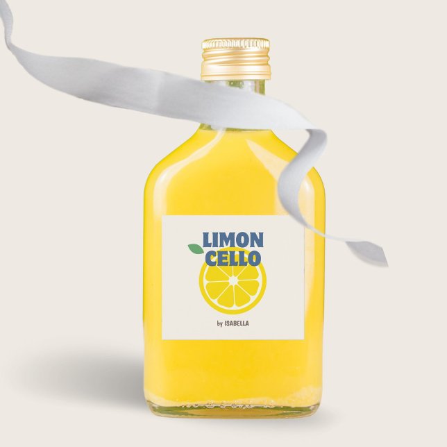 Homemade Modern Cream Kraft Limoncello Liquor  Square Sticker (Creator Uploaded)