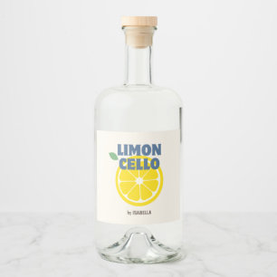 Homemade Modern Cream Love Limoncello Liquor  Liquor Bottle Label