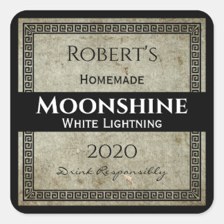 Homemade Moonshine Personalised Square Sticker