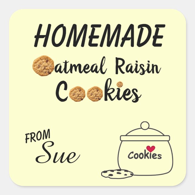 Homemade Oatmeal Raisin Cookie Stickers (Front)