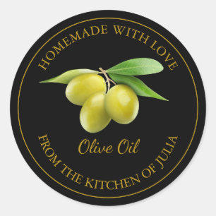 Homemade Olive Oil Label Black