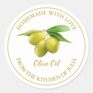 Homemade Olive Oil Label   White