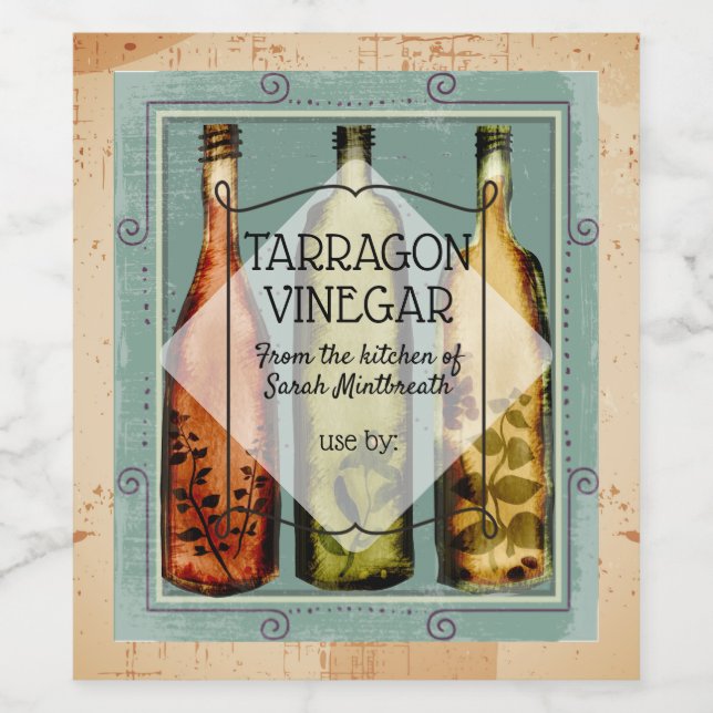 Homemade olive oil vinegar home canning label (Single Label)