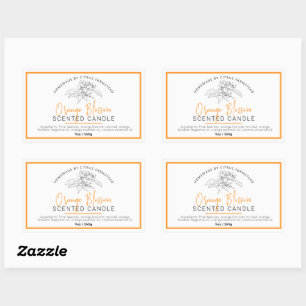 Homemade orange blossom candle ingredients  rectangular sticker