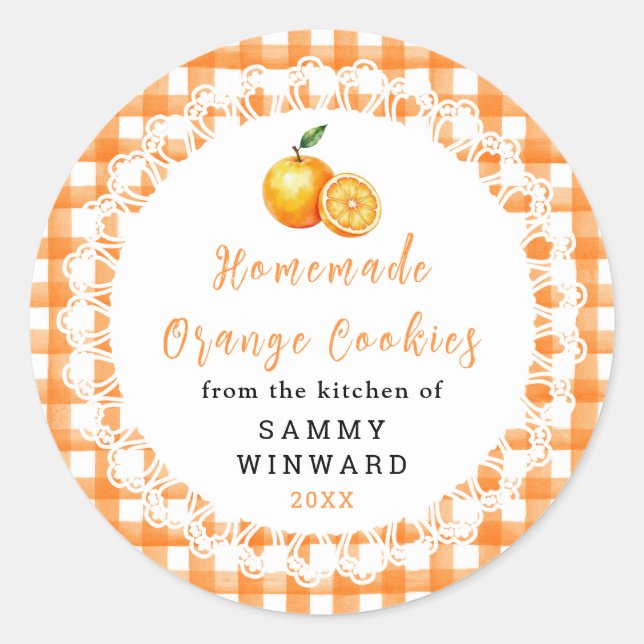 Homemade Orange Cookie Label (Front)