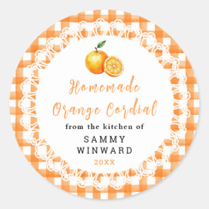 Homemade Orange Cordial Bottle Label