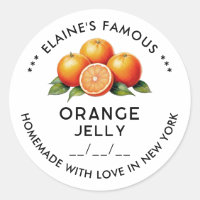 Homemade Orange jelly preserves label