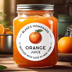 Homemade Orange juice canning label