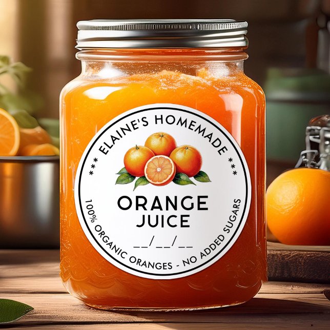 Homemade orange juice ingredients canning label (Creator Uploaded)