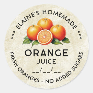 Homemade Orange juice vintage style label