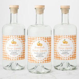 Homemade Orange Liqueur Bottle Label