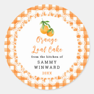 Homemade Orange Loaf Cake Label