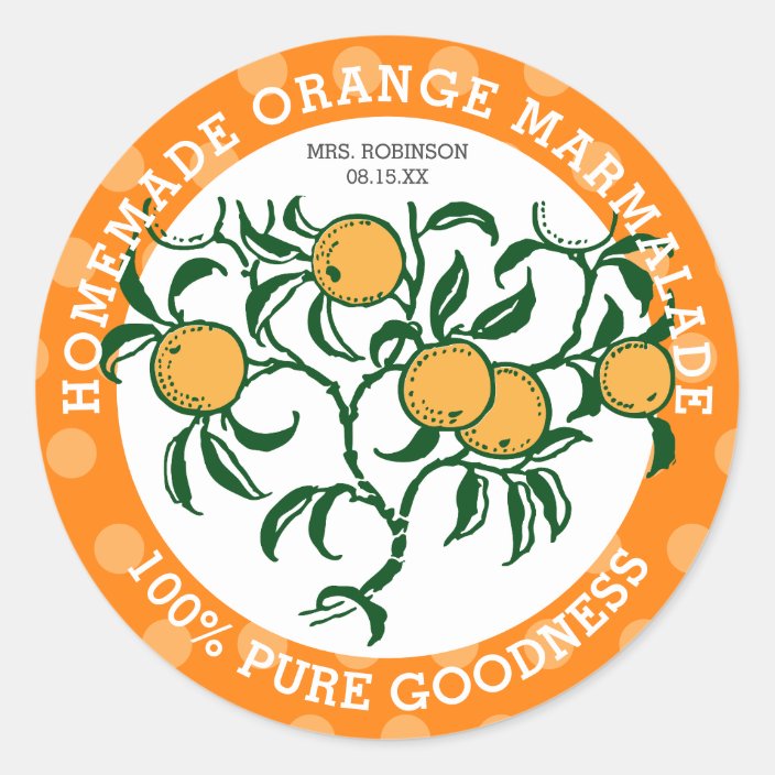 Homemade Orange Marmalade Jam Jar Food Labels Zazzle.co.uk