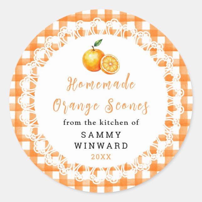 Homemade Orange Scone Label (Front)