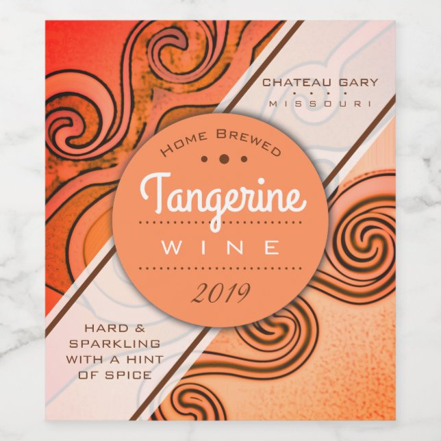 Homemade orange wine cider personalised label (Single Label)