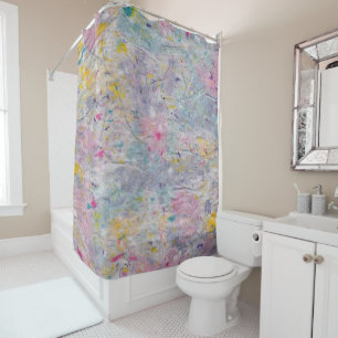 Homemade Paper with Colourful Pulp Accents Image Shower Curtain