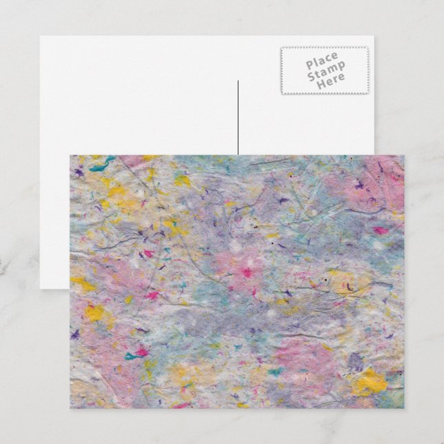 Homemade Paper with Colourful Pulp Accents Postcard (Front/Back)